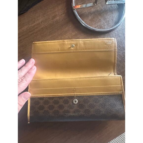 Celine Macadam Leather & PVC Long Snap Wallet Women's Luxury and Vintage - Picture 6 of 9